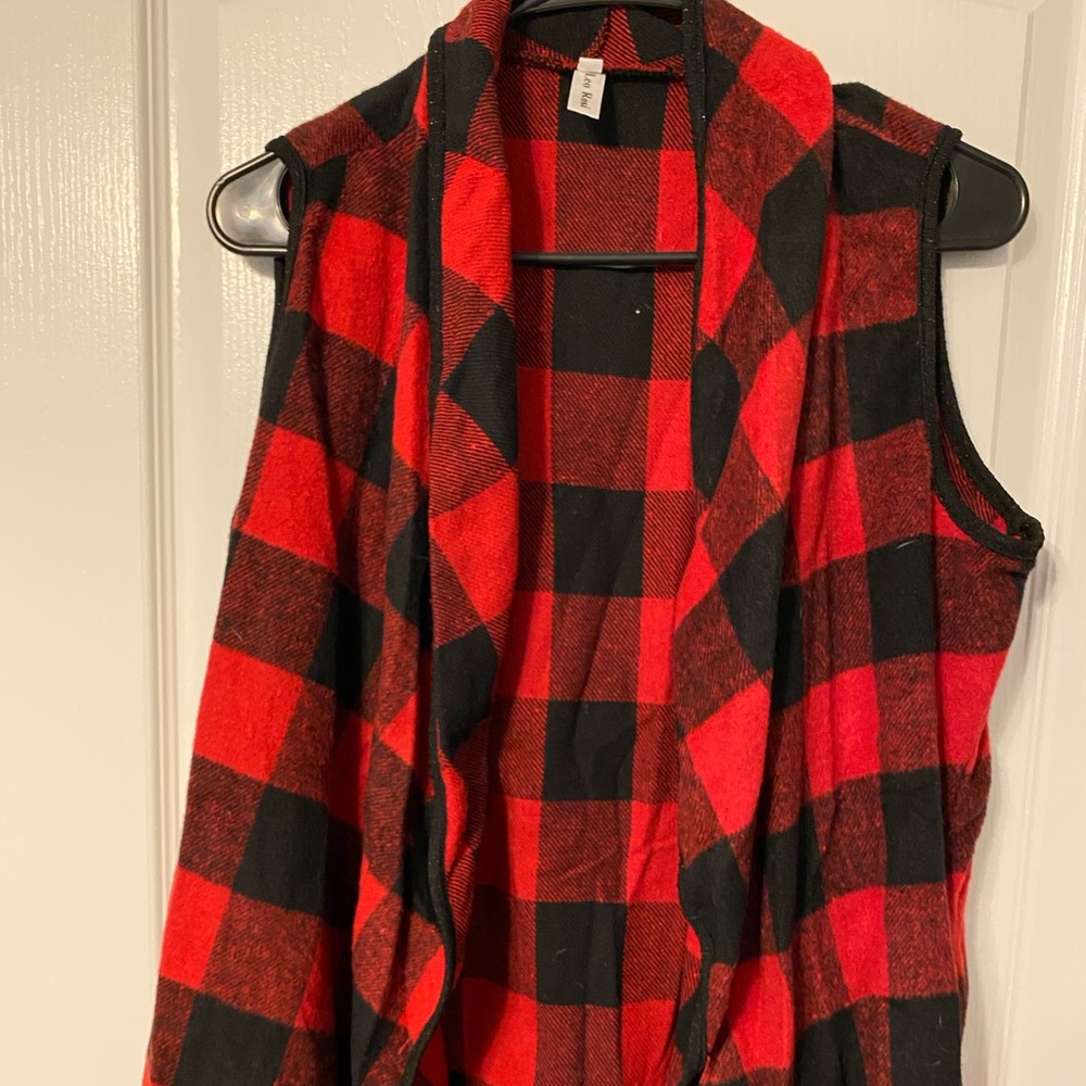 Buffalo plaid vest